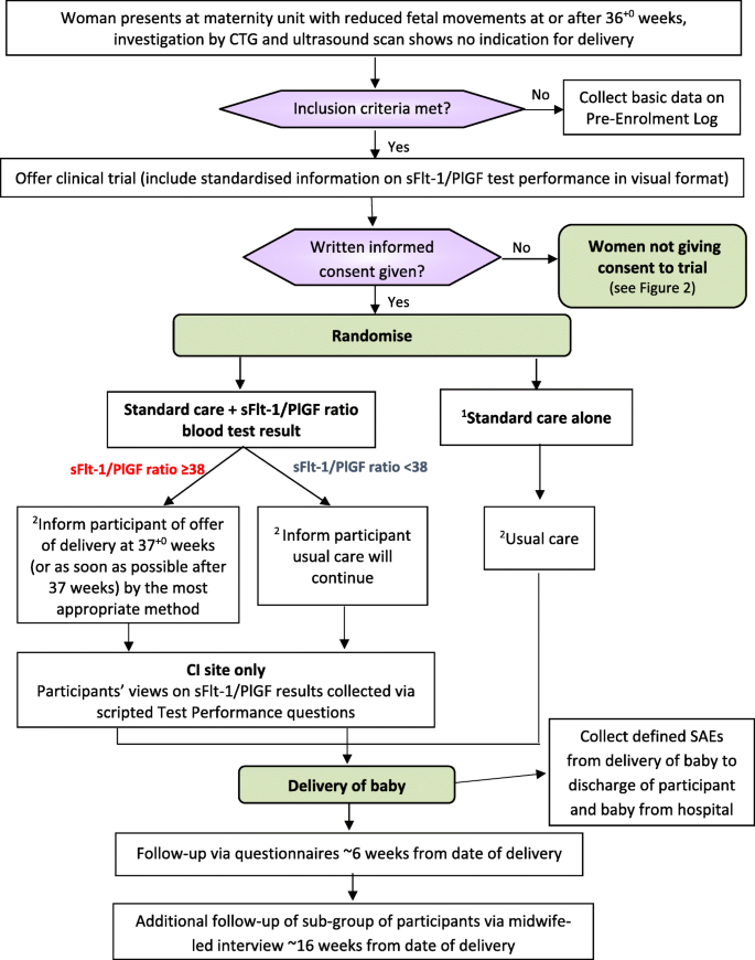 Reduced Fetal Movement Intervention Trial 2 Remit 2 Protocol For A Pilot Randomised Controlled Trial Of Standard Care Informed By The Result Of A Placental Growth Factor Plgf Blood Test Versus Standard Care Alone