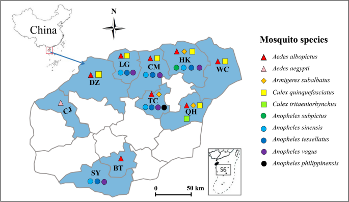 Pyrethroid Resistance Map Mechanisms of pyrethroid resistance in Culicidae mosquitoes from Hainan ...