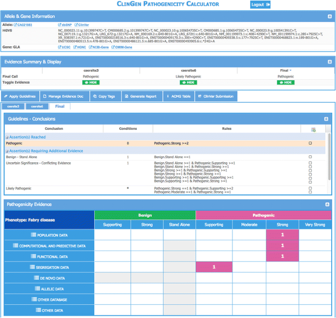 Clingen Pathogenicity Calculator A Configurable System For Assessing Pathogenicity Of Genetic Variants Genome Medicine Full Text