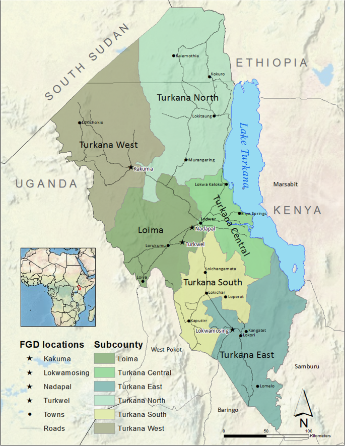 Map Of Turkana County A One Health Framework For Integrated Service Delivery In Turkana County,  Kenya | Pastoralism | Full Text