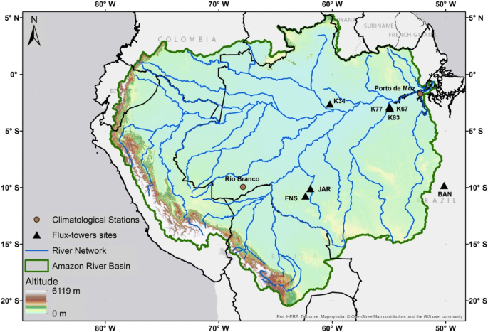 The spatial variability of actual evapotranspiration across the Amazon  River Basin based on remote sensing products validated with flux towers |  Ecological Processes | Full Text