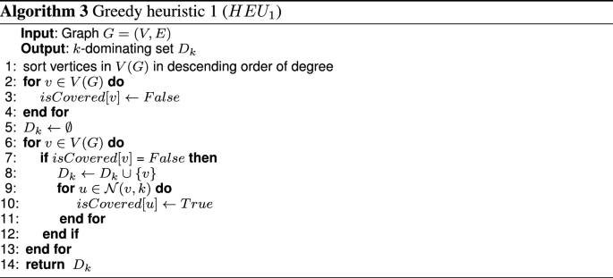 Solving The K Dominating Set Problem On Very Large Scale Networks Computational Social Networks Full Text