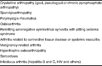 rheumatoid arthritis differential diagnosis)