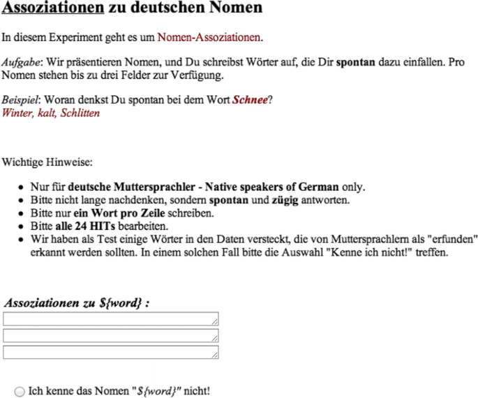 Association norms for German noun compounds and their constituents |  SpringerLink