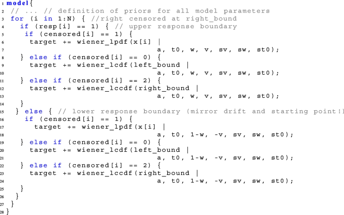 Modeling truncated and censored data with the diffusion model in Stan ...
