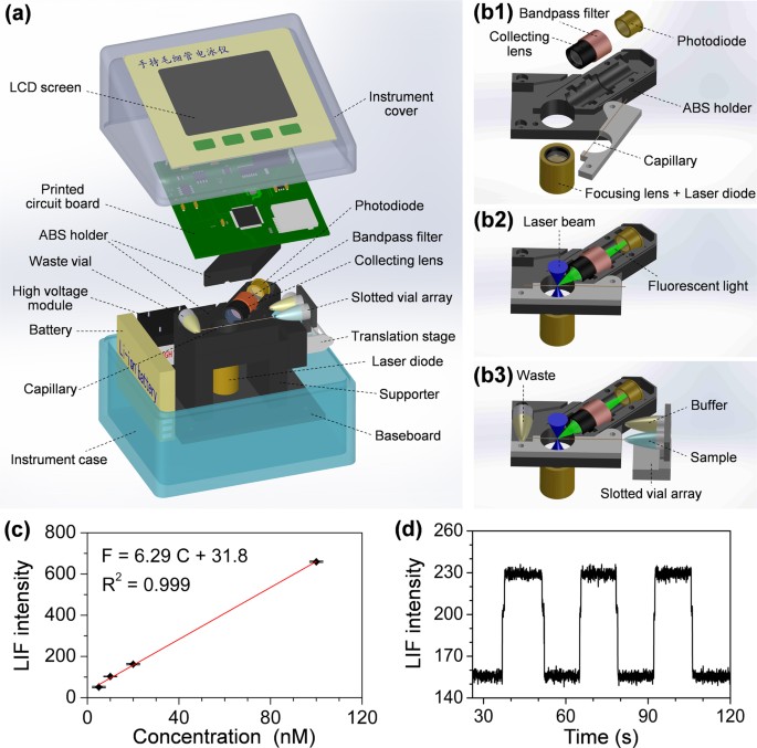 A LowCost Palmtop HighSpeed Capillary Electrophoresis Bioanalyzer with Laser Induced