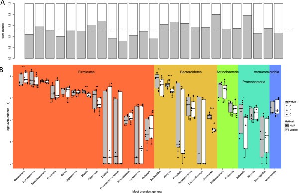 Choice of bacterial DNA extraction method from fecal material