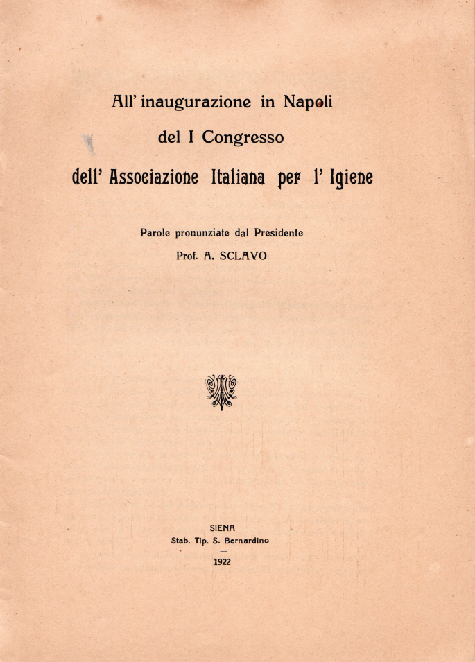 Achille Sclavo (1861–1930) and His Innovative Contributions ...