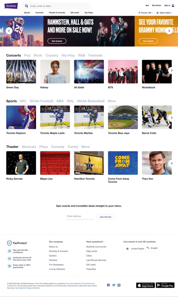 Concert tickets selling guide on StubHub in the current year
