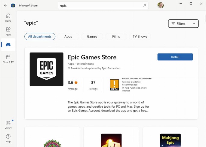 Epic Games Store - Microsoft Apps