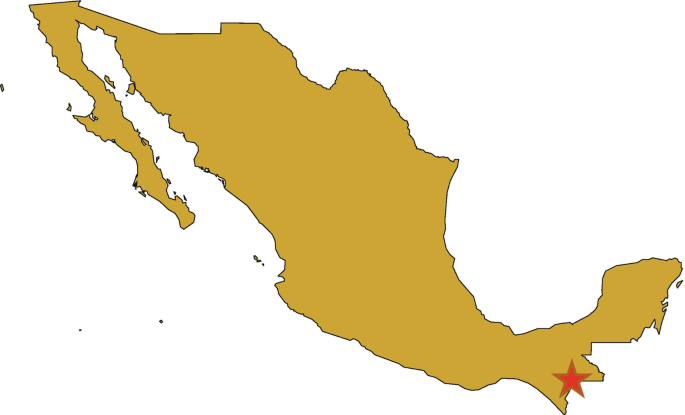 A map of Mexico of the location of Talquian, Chiapas.