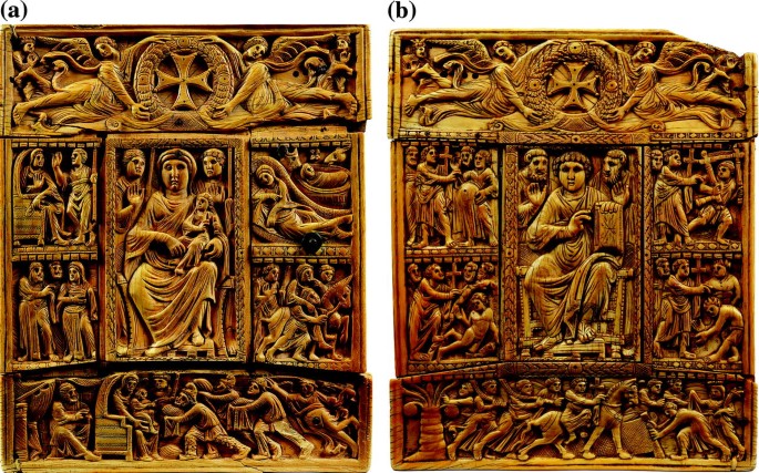 Two ancient arts of the ivory gospel cover.