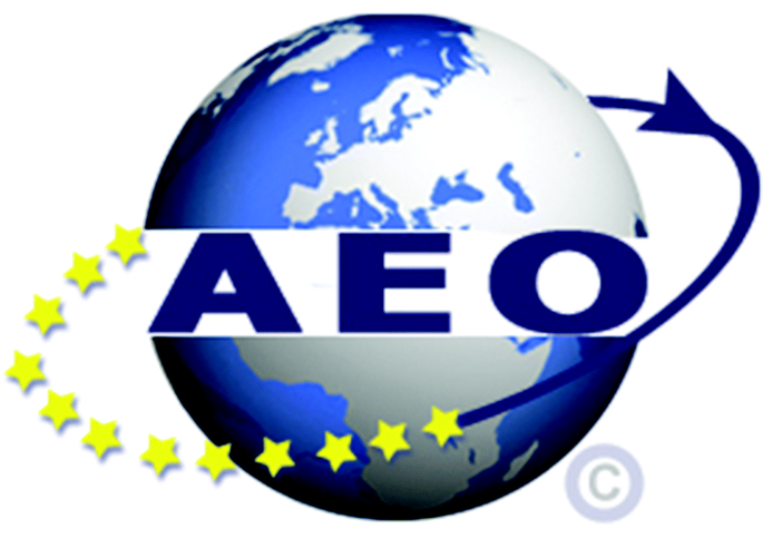 The logo of A E O.