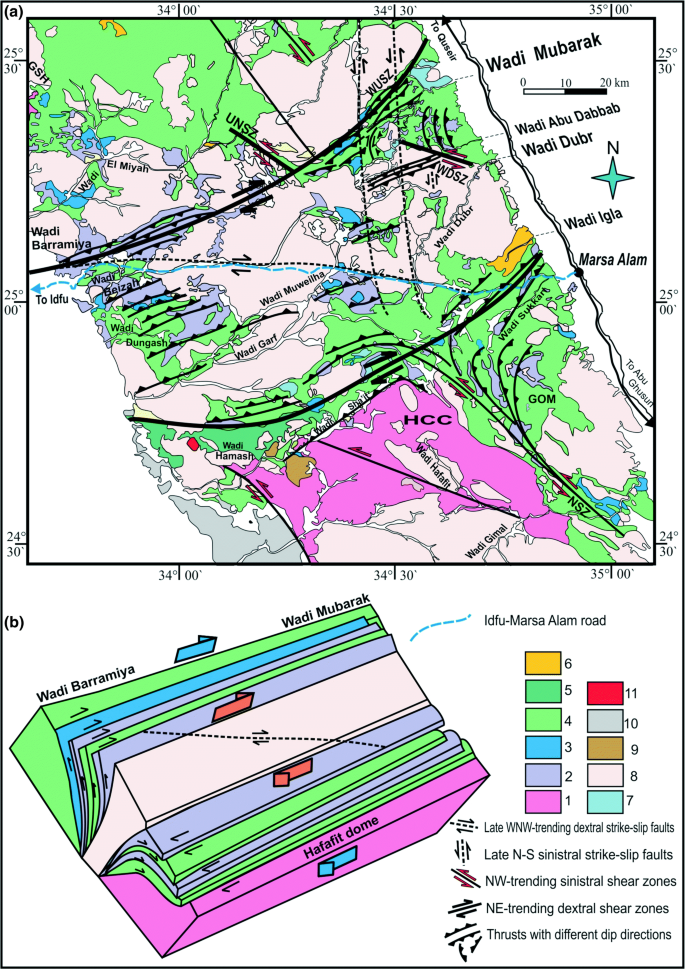 Geological map Wadi Ghadir-Gabal Zabara area after Conoco (1987