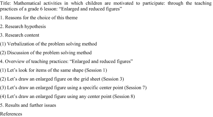 A photograph of the practice report with the title, mathematical activities has 5 steps. Point 3 is further subdivided into 2 sub-points. Point 4 is further subdivided into 4 subpoints.