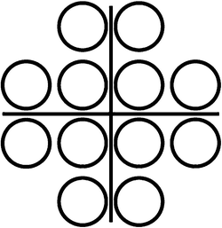 A diagram has 2, 4, 4, and 2 balls arranged horizontally in 4 rows, respectively.