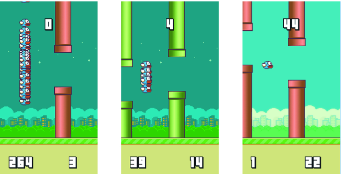 Arquitetura da rede neural múltiplas camadas nos jogos Flappy Bird