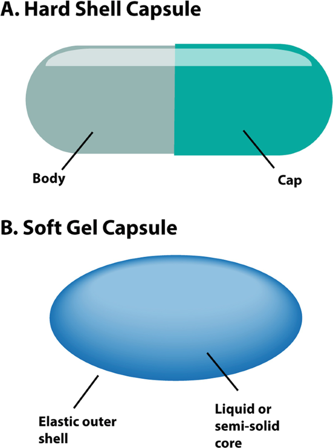 Softgel capsule cross section