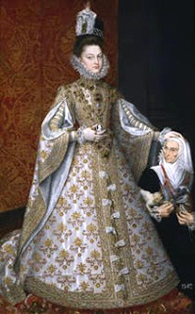 A portrait of La infanta Isabel Clara Eugenia and Magdalena Ruiz.