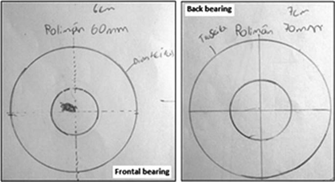 The two view of frontal and back bearing which is round in shape with cross section in middle. They are lebeled.