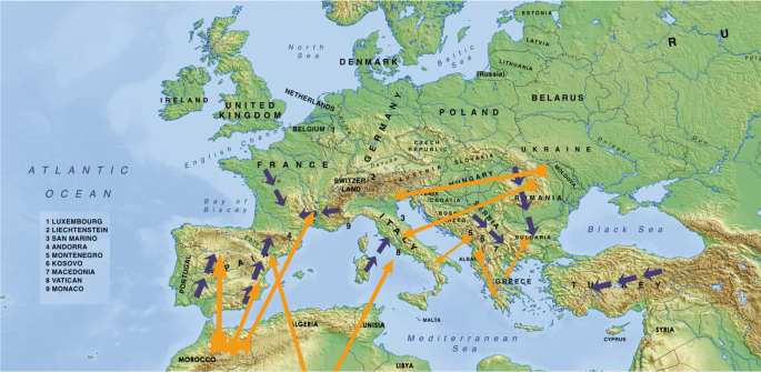 Europam ab Asia & Africa segregant Mare mediterraneum, Euxinus