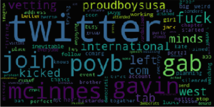 9 Aggregated word cloud of gabs, reposts, and reshares published