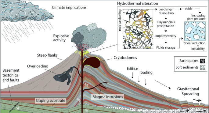 Biotic consequences of a volcanic flank collapse. (a) Flank collapse is