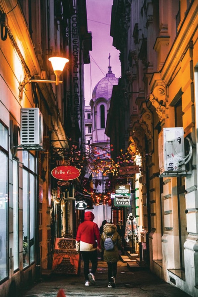 A photograph of a street in Bucharest.