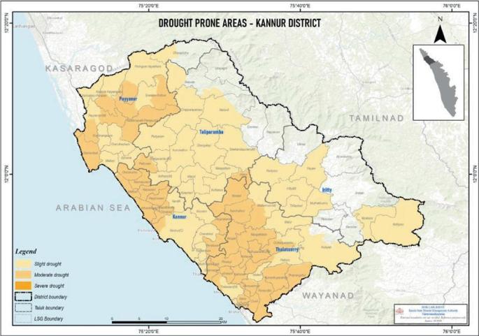 Kannur District Panchayat Map Drought Intensity Mapping Of Kannur District, Kerala, India | Springerlink
