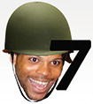 A laughing face emoji of a man with a safety helmet, along with the number 7 mentioned on it.