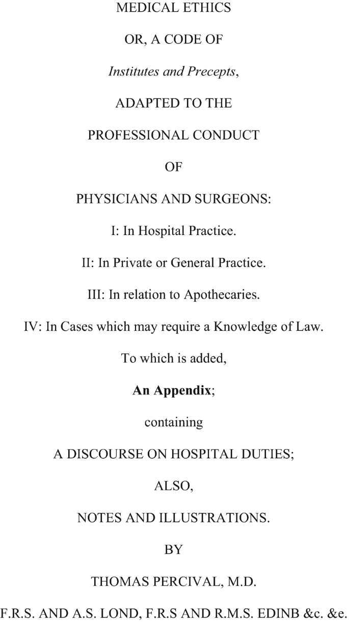 Three Key Texts – Medical Ethics, Medical Jurisprudence, and Extracts |  SpringerLink