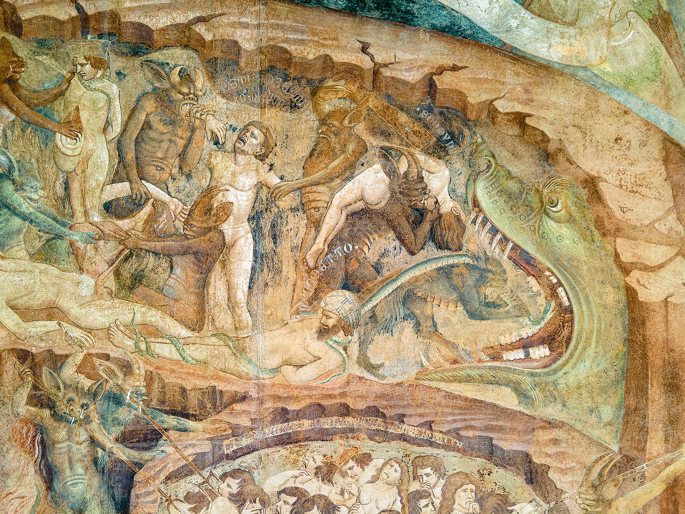 Ms 207 f.245 Dante's Inferno with a comm - Italian School as art