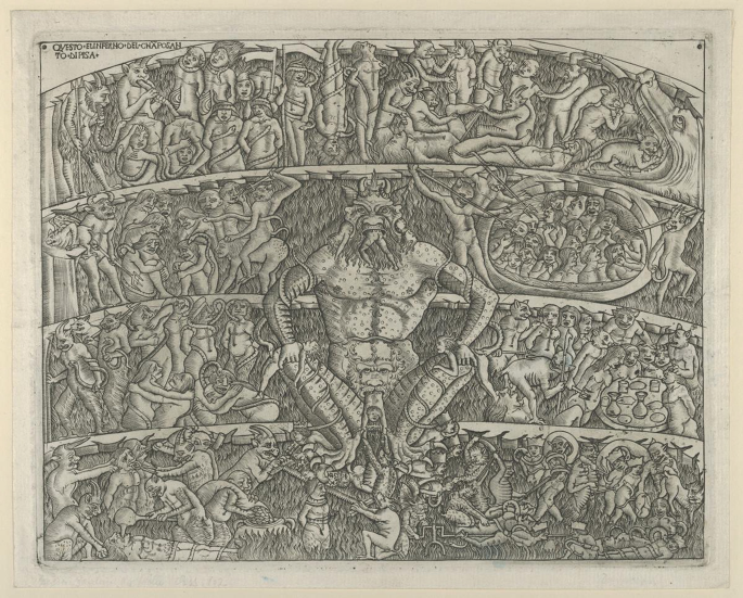 Ms 207 f.245 Dante's Inferno with a comm - Italian School as art