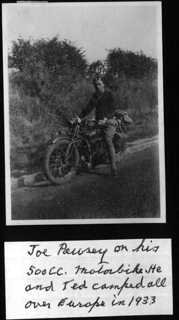 A photograph of Pawsey on his motorbike.