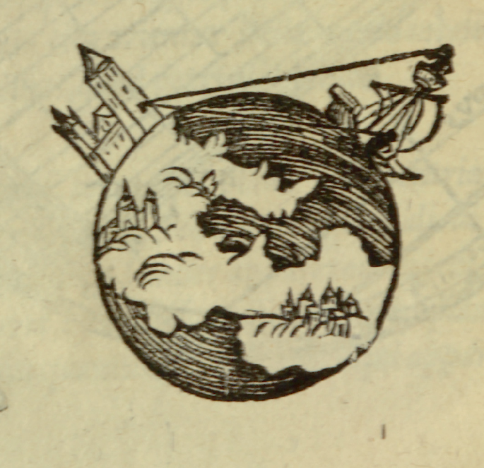 An illustration of a terraqueous globe demonstrating the sphericity of the water globe.