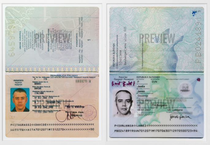 A set of two images depicts a passport front page of a person. It includes a person's photo, surname, name, nationality, date of birth, sex, date of issue, and signature.