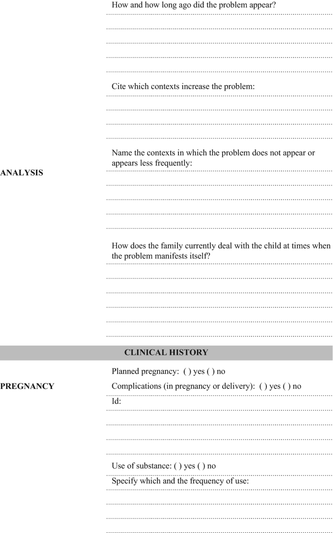 An initial assessment form with analysis, and clinical history for pregnancy details. The uncorrected proof is stamped across.