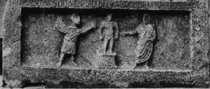 The tombstone of Capua exhibits slave trading in the Roman Empire.