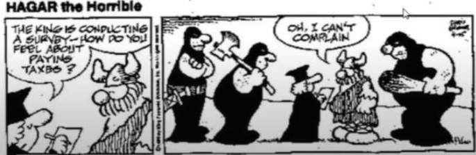 A two-page comic strip, titled Hagar the horrible, depicts a data collection process problem.