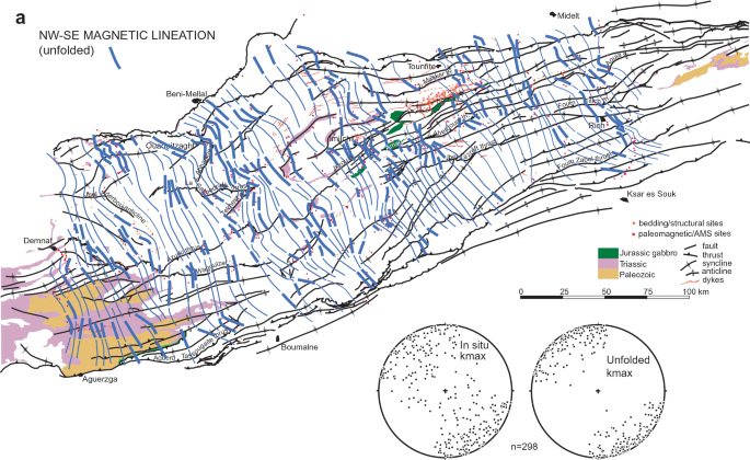 Geodynamic Evolution During the Mesozoic and Cenozoic in the Central High  Atlas of Morocco from Anisotropy of Magnetic Susceptibility