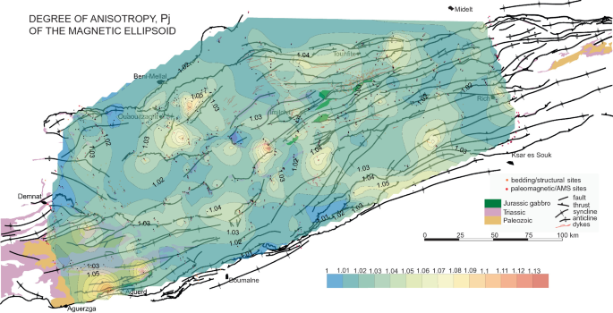 Geodynamic Evolution During the Mesozoic and Cenozoic in the Central High  Atlas of Morocco from Anisotropy of Magnetic Susceptibility