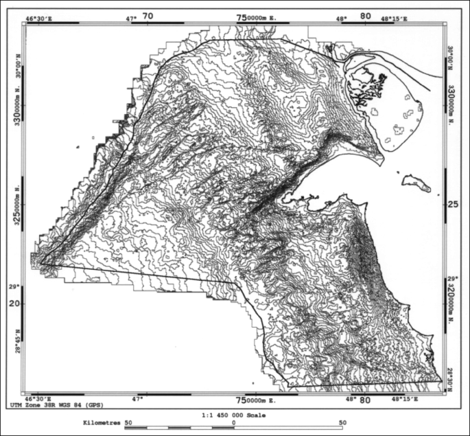 The topography of Kuwait explains the sand drift potential by the wind.