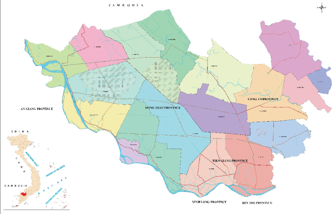 A map depicts the various provinces located in cambodia.