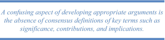 The picture illustrates a description - A confusing aspect of developing appropriate arguments is the absence of consensus definitions of some key terms.