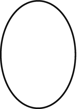 An outline of an oval.