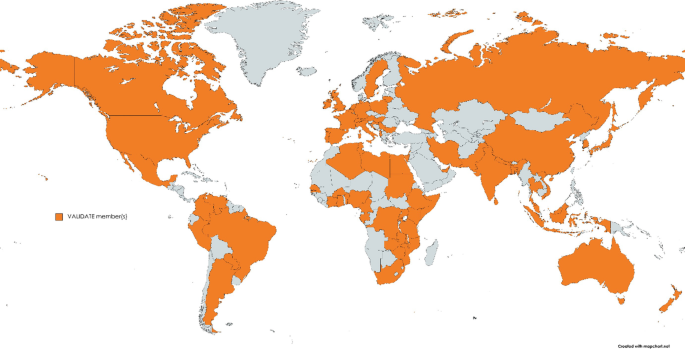 A world map highlights most of the places that depict the Validate members.