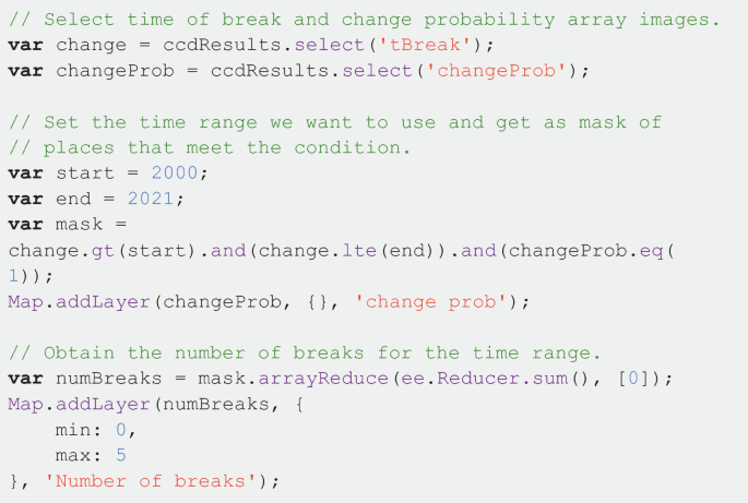 Sixteen lines of code are depicted for the time of break and time range.