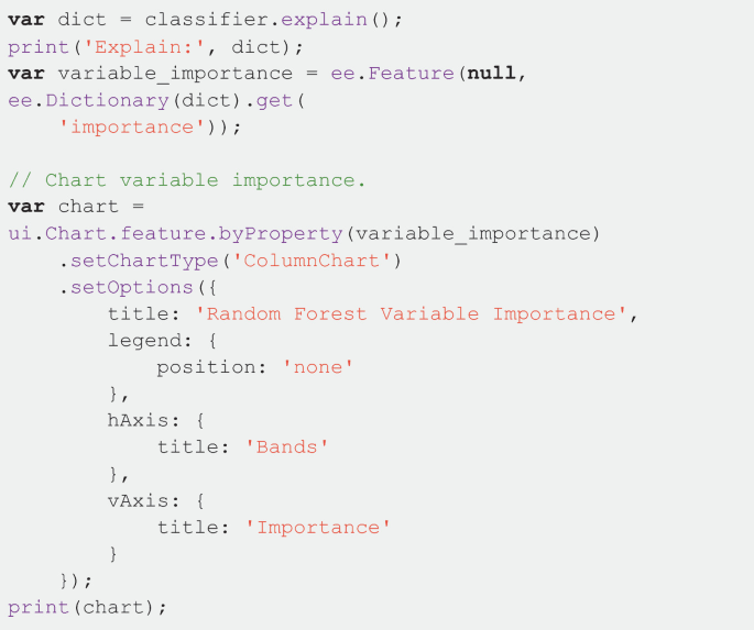 A multi-line code to begin classification, get images and bands for training including automatic training band, get training samples and classify, and select the number of training samples per class.