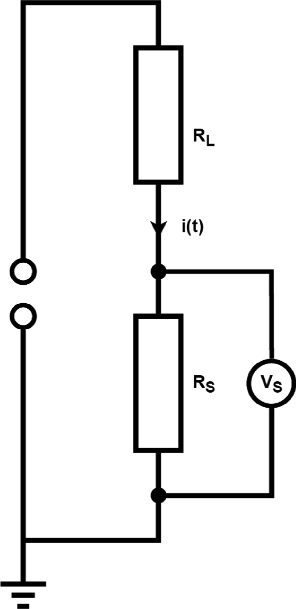 A circuit diagram contains shunt resistors R L and R S connected to the voltage source V S.