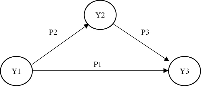 A framework depicts Y 2, Y 1, and Y 3 as the three vertices of a triangle. Arrows are labeled P 2 from Y 1 to Y 2, P 3 from Y 2 to Y 3, and P 1 from Y 1 to Y 3.